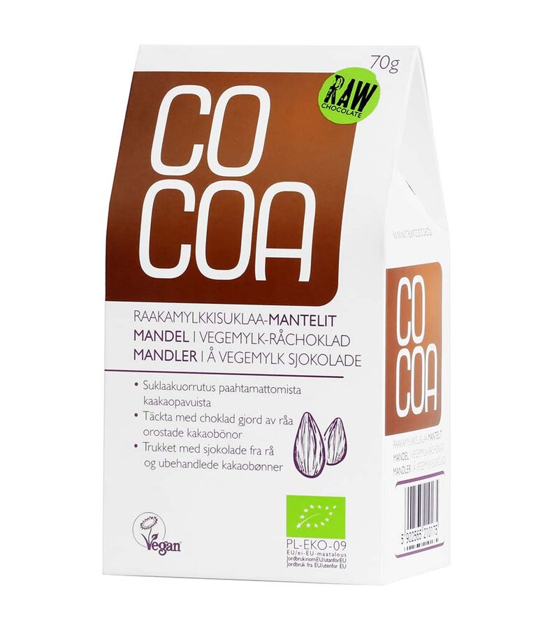 Raw Cocoa Mandler i Vegemylk Sjokolade 50g