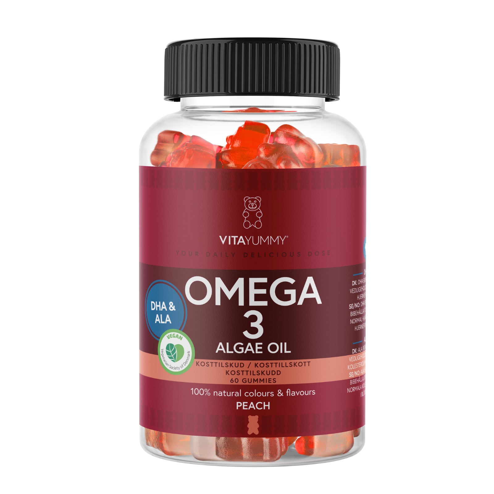 VitaYummy Omega 3 Algae oil - Peach